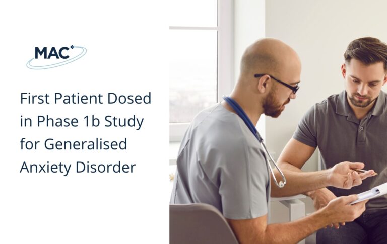 First Patient Dosed in Phase 1b Study for Generalised Anxiety Disorder